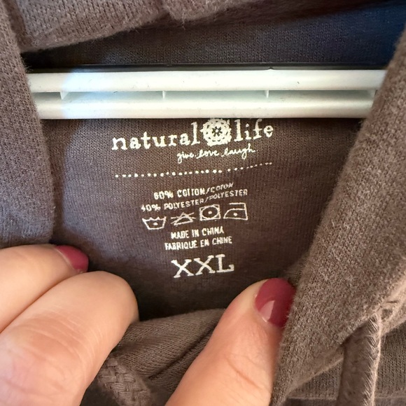 NATURAL LIFE Charcoal Hoodie with Floral Logo - Picture 7 of 7